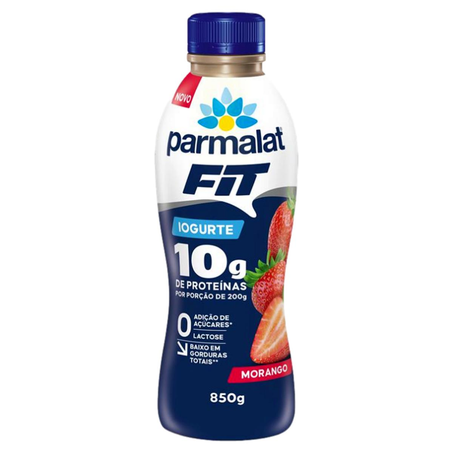 Iogurte Parmalat 850g - 10g de Proteína - Sem Lactose - Morango