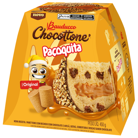 Chocotone Bauducco Paçoquita Com Gotas De Chocolate Caixa 450g 
  360-1