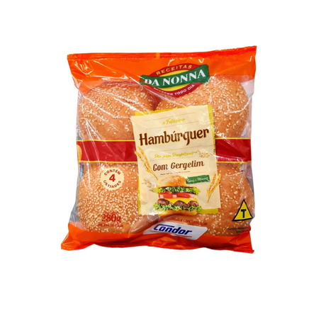 Pão para Hambúrguer da Nonna 280g - Com Gergelim