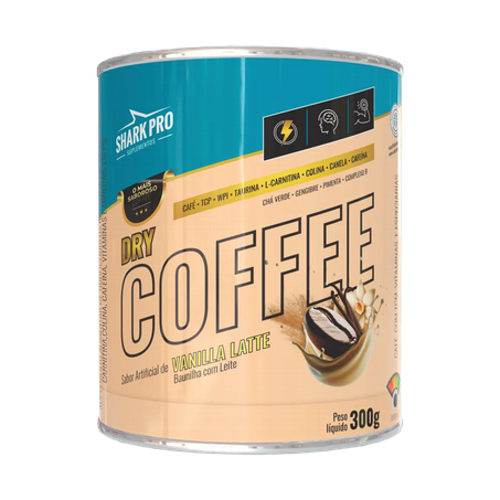 Suplemento Alimentar Shark Pro Dry Coffee Sabor Vanilla Latte 300g