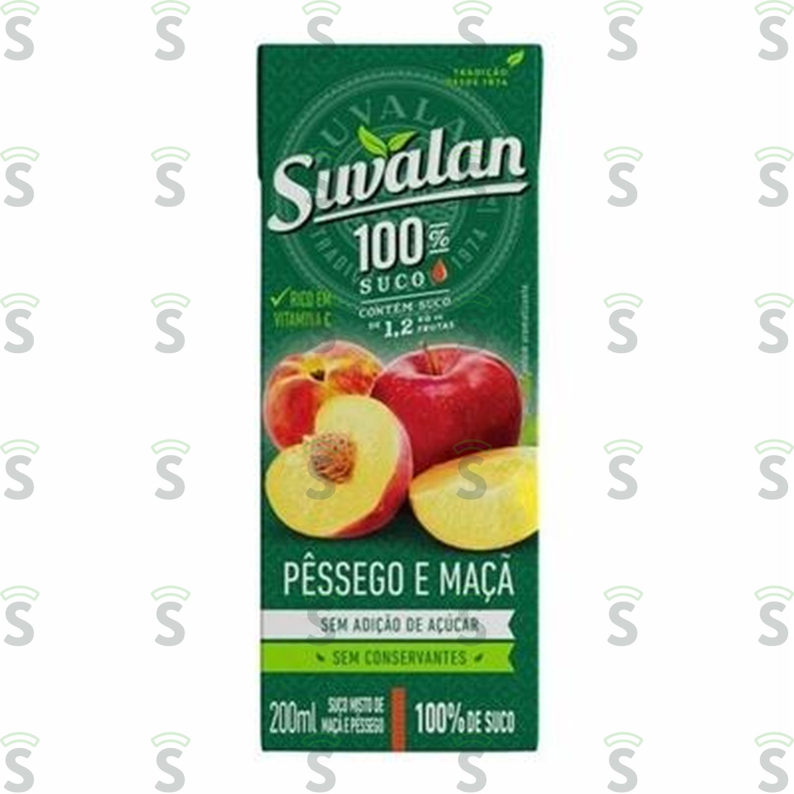 Suco Suvalan Maçã/pêssego S/açúcar 200ML