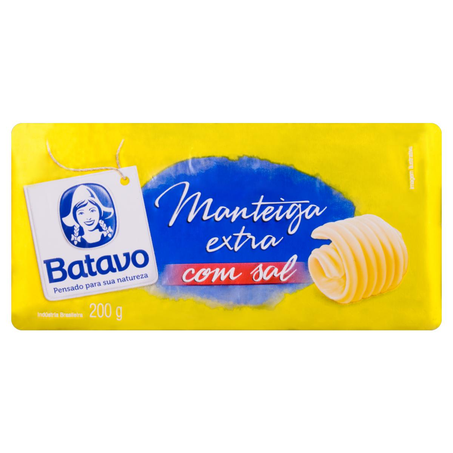Manteiga Batavo 200g - Extra - Com Sal - Tablete