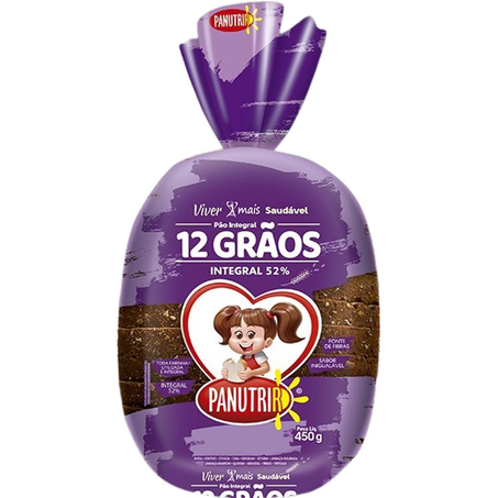 Pão Panutri 350g - 52% Integral - 12 Grãos