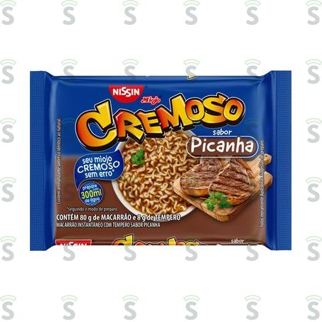  Macarrão Instantâneo Nissin Cremoso Picanha Pacote 88g