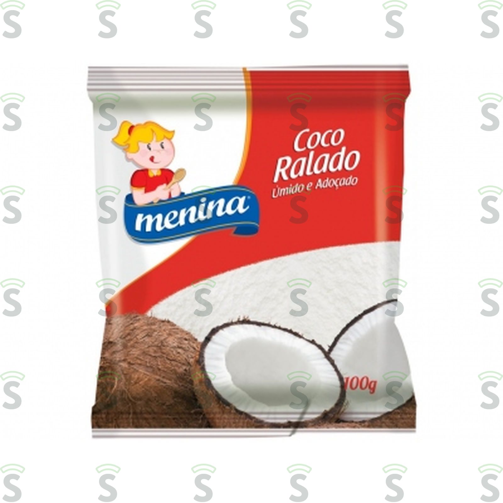 Coco Ralado Menina Úmido E Adoçado Pacote 100G