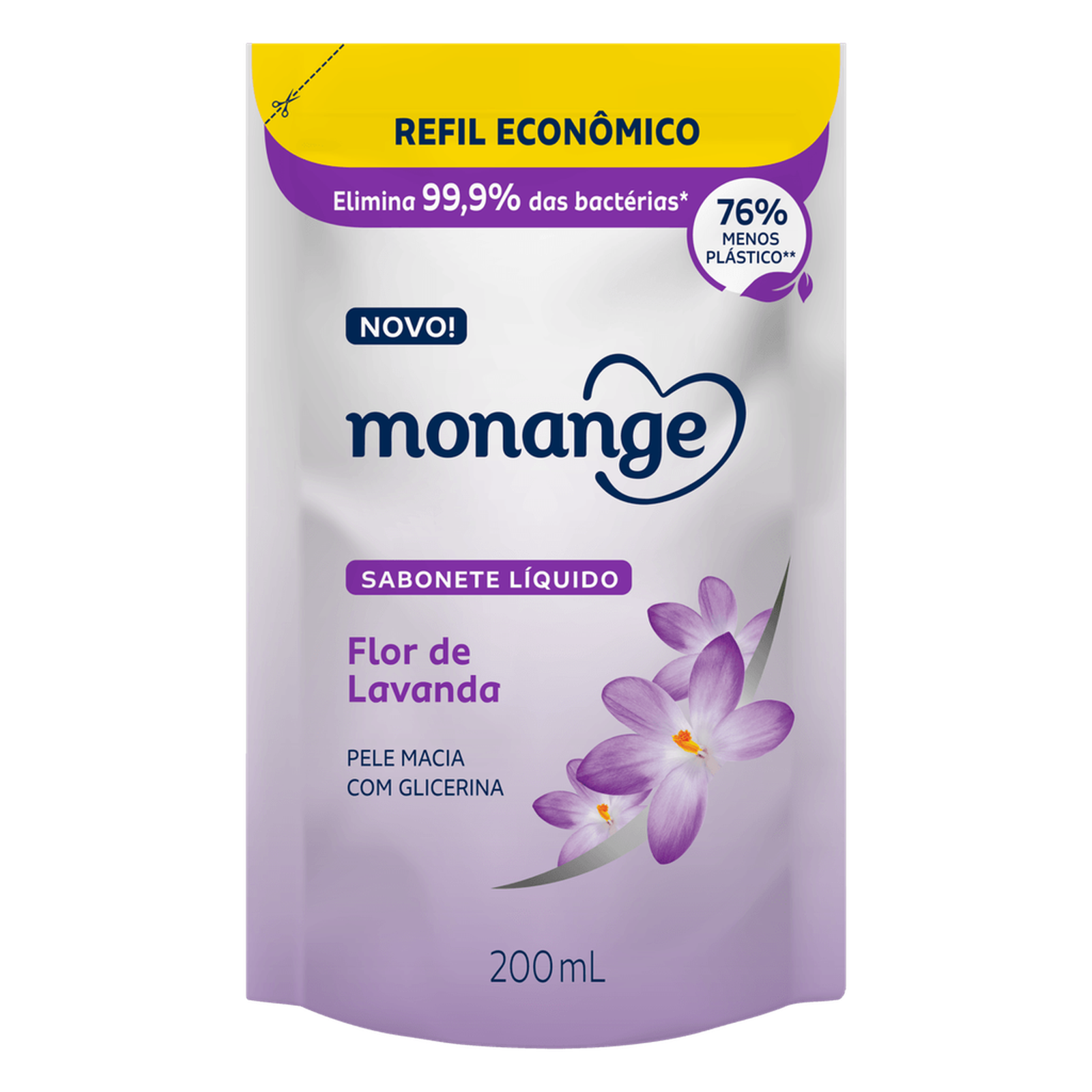 Sabonete Líquido Monange Flor de Lavanda 200ml Refil Galeria-0
