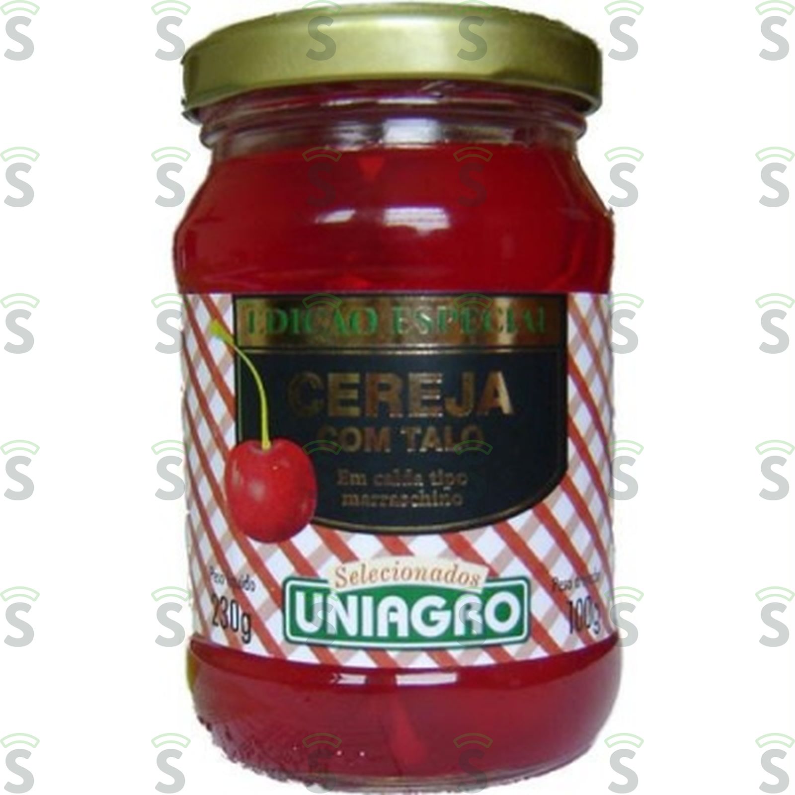 Cereja Uniagro Com Talo Pote de Vidro 230gr