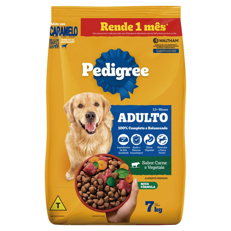 Ração Pedigree 7kg - Adulto - Carnes e Vegetais