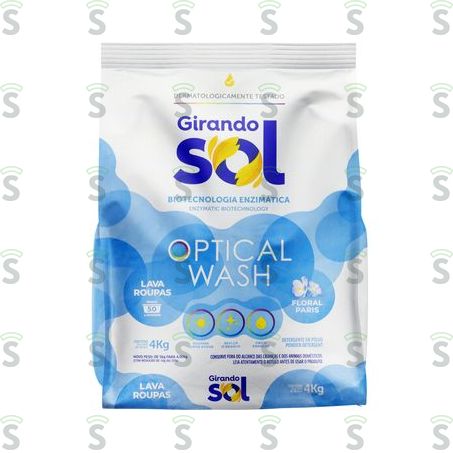  Lava-roupas Pó Floral Paris Girando Sol Optical Wash Pacote 4kg