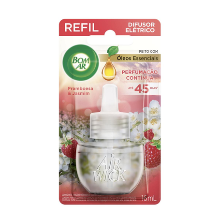 Purificador de Ar Elétrico Bom Ar 16ml - Framboesa e Jasmin - Refil