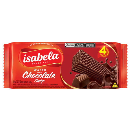 Biscoito Wafer Isabela 100g - Chocolate Suíço