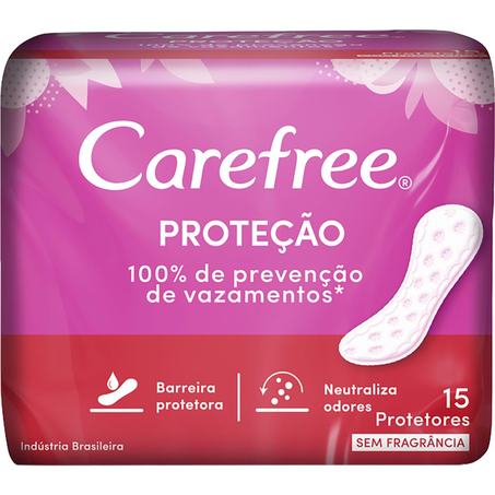 Protetor Diário Carefree Sem Perfume - Com 15 Protetores