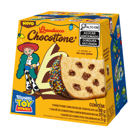 Chocotone Bauducco Com Gotas De Chocolate Toy Story Caixa 110g 
  360-1