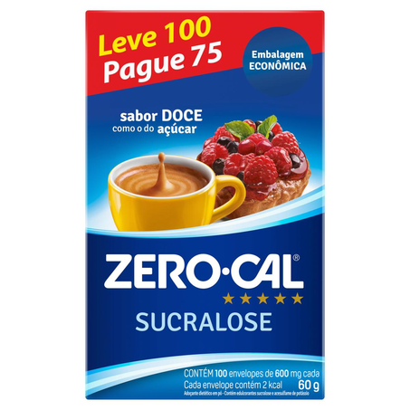 Adoçante Zero Cal Leve 100, Pague 75 Envelopes - Sucralose