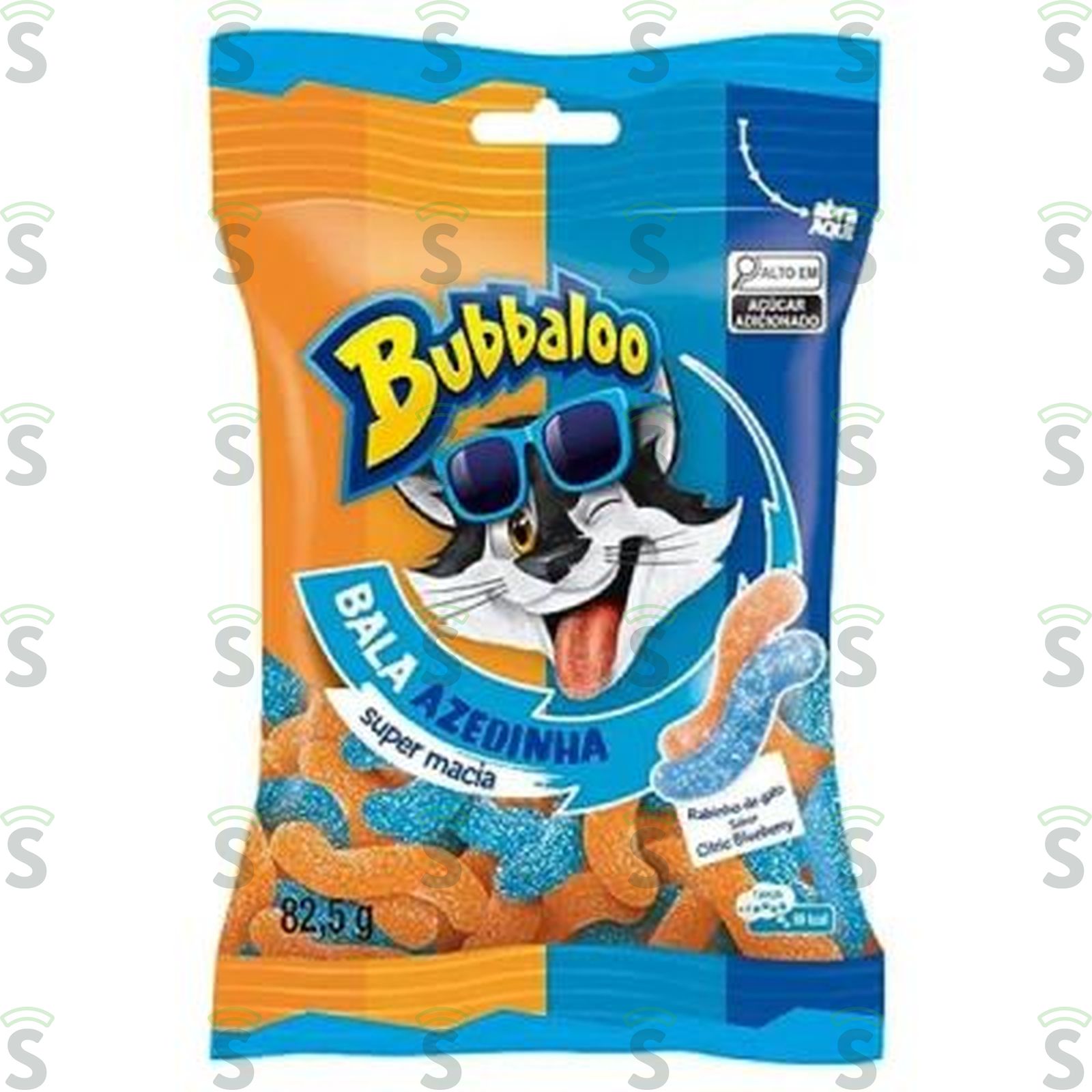 Bubbaloo-bala 82.5g azedinha bluebbery