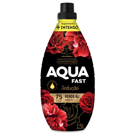 Amaciante conc aquafast vermelho seducao 1,5l gts 250ml