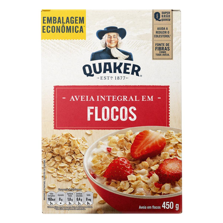 Aveia Quaker 450g - Flocos Regulares