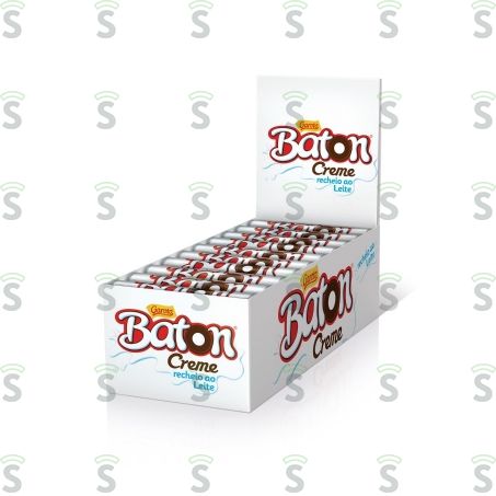  Chocolate Baton Garoto Recheado Ao Leite Caixa Com 30un - 480gr
