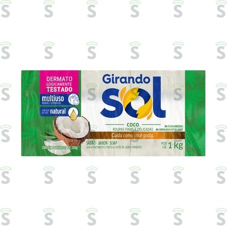  Sabão Em Barra Girando Sol Coco Embalagem 1kg