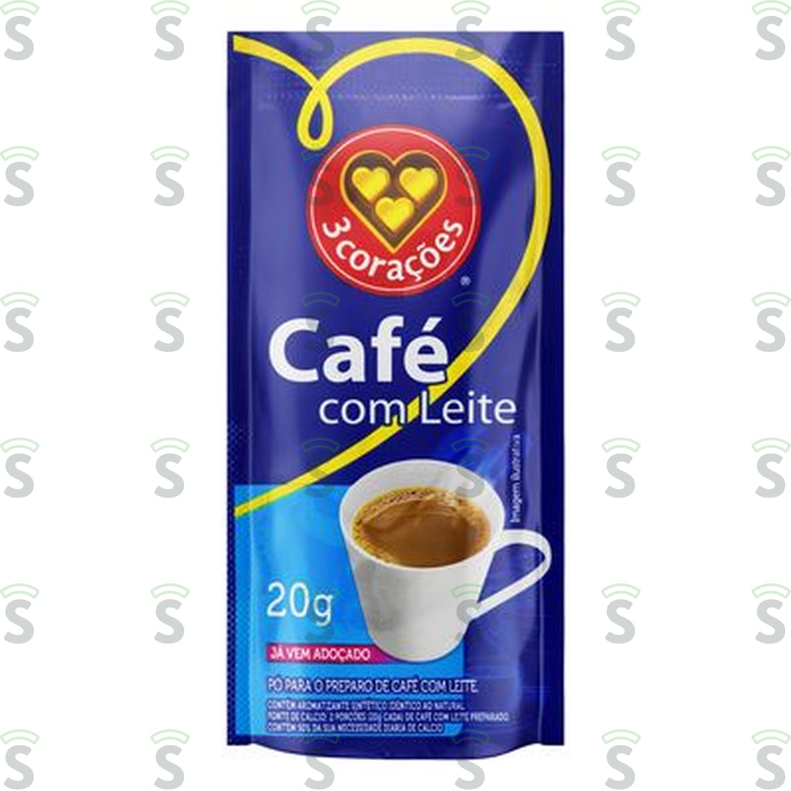 3 coracoes-cafe com leite 20g sache