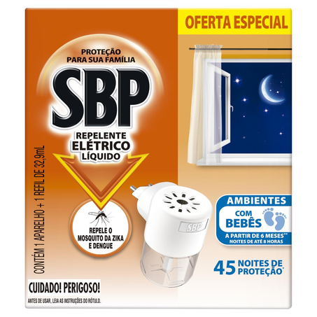 Inseticida SBP 45 Noites Refil + Aparelho - Oferta Especial