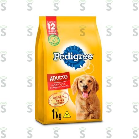 Ração Para Cães Adultos Pedigree Raças Médias e Grandes Carne Frango e Cereais 1kg