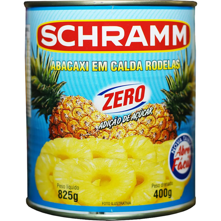 Abacaxi em Calda Schramm 400g - Rodelas - Zero Açúcar - Lata