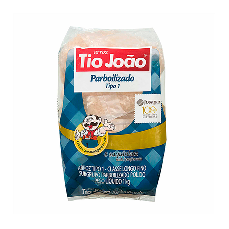 Arroz tio joão parboilizado saquinho 1kg