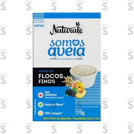  Aveia Em Flocos Finos Naturale Somos Aveia Caixa 170gr