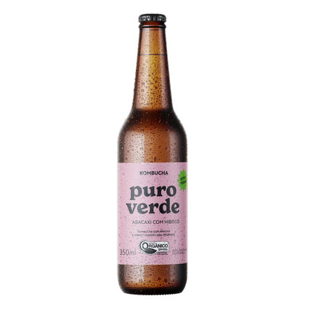 Kombucha Puroverde Abacaxi com Hibisco 350ml