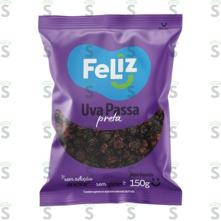  Uva Passa Preta Uva Feliz Embalagem 150g