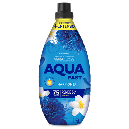 Amaciante conc aquafast az. harmonia 1,5l gts 250ml