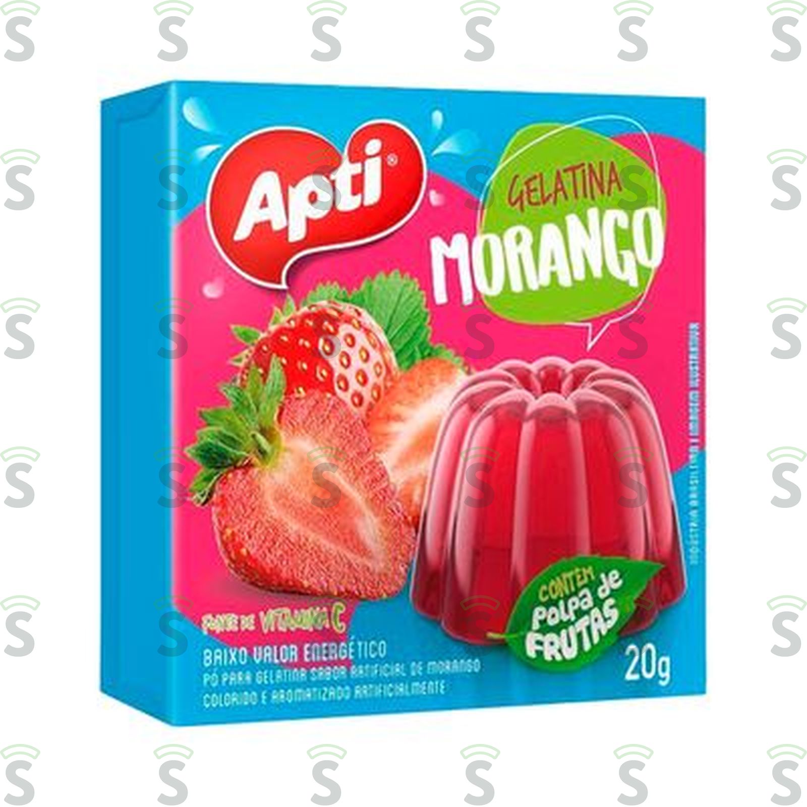 Gelatina Apti  Sabor Morango Caixa 20gr