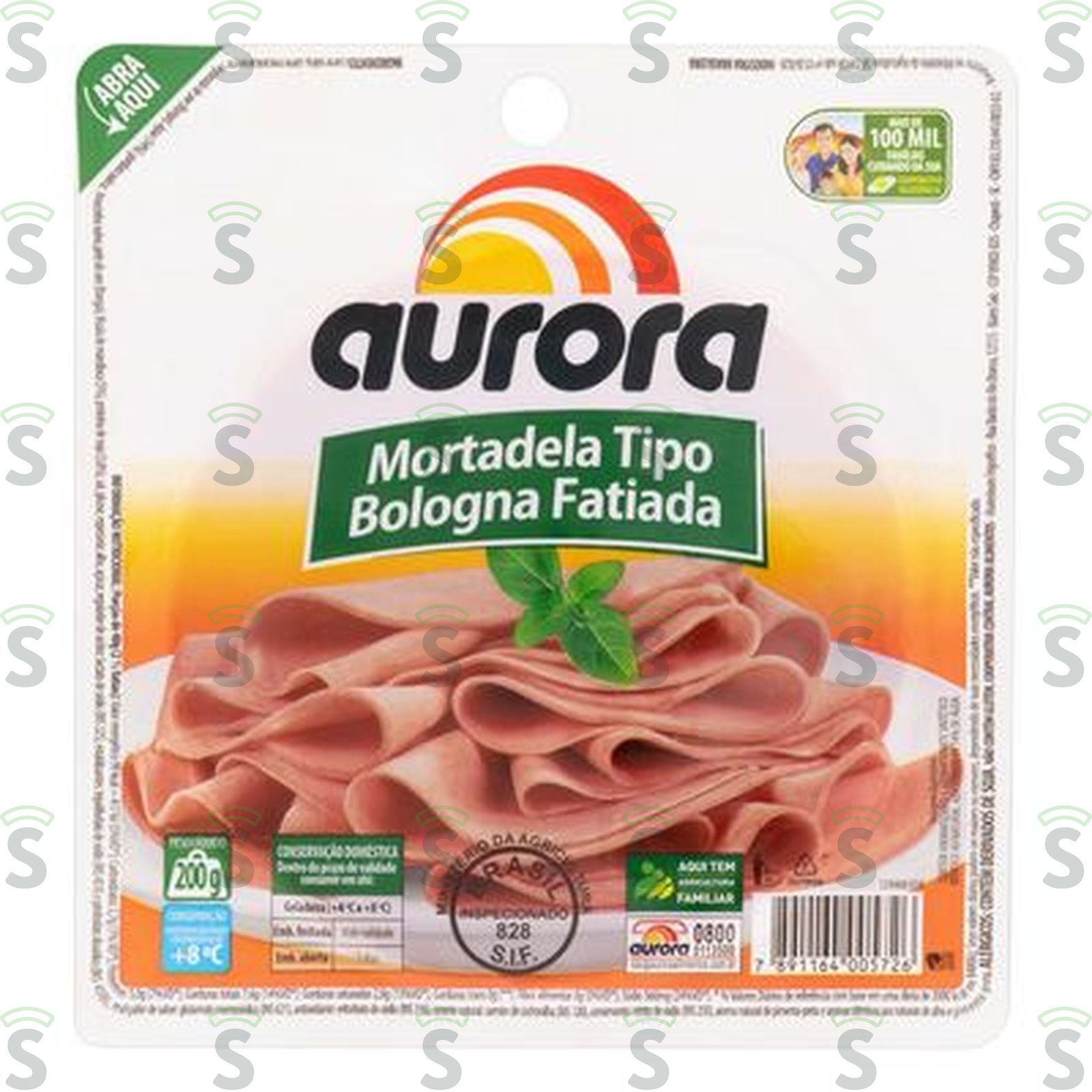 Mortadela Bologna Aurora Fatiada Embalagem 200G