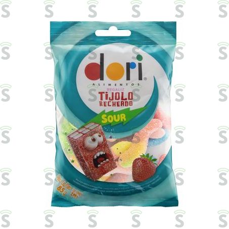  Goma Dori Regaliz Tijolo Acido Embalagem 85g