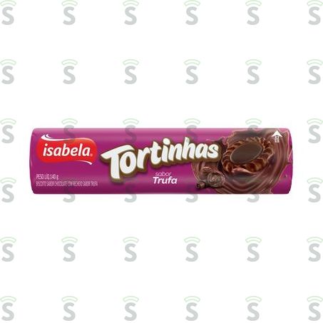  Biscoito Chocolate Recheio Trufa Isabela Tortinhas Pacote 140g