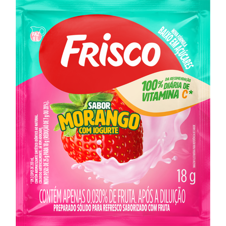 REFRESCO EM PÓ FRISCO MORANGO COM IOGURTE 18G