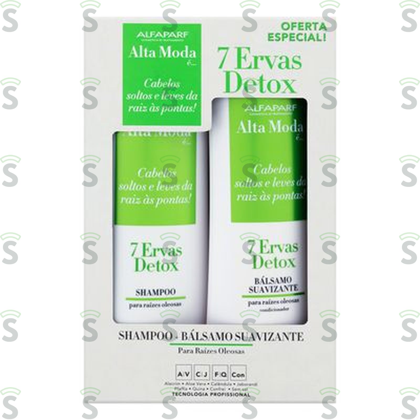 Kit Shampoo + Bálsamo Suavizante Alfaparf Alta Moda É... 7 Ervas Detox Cada 300ML