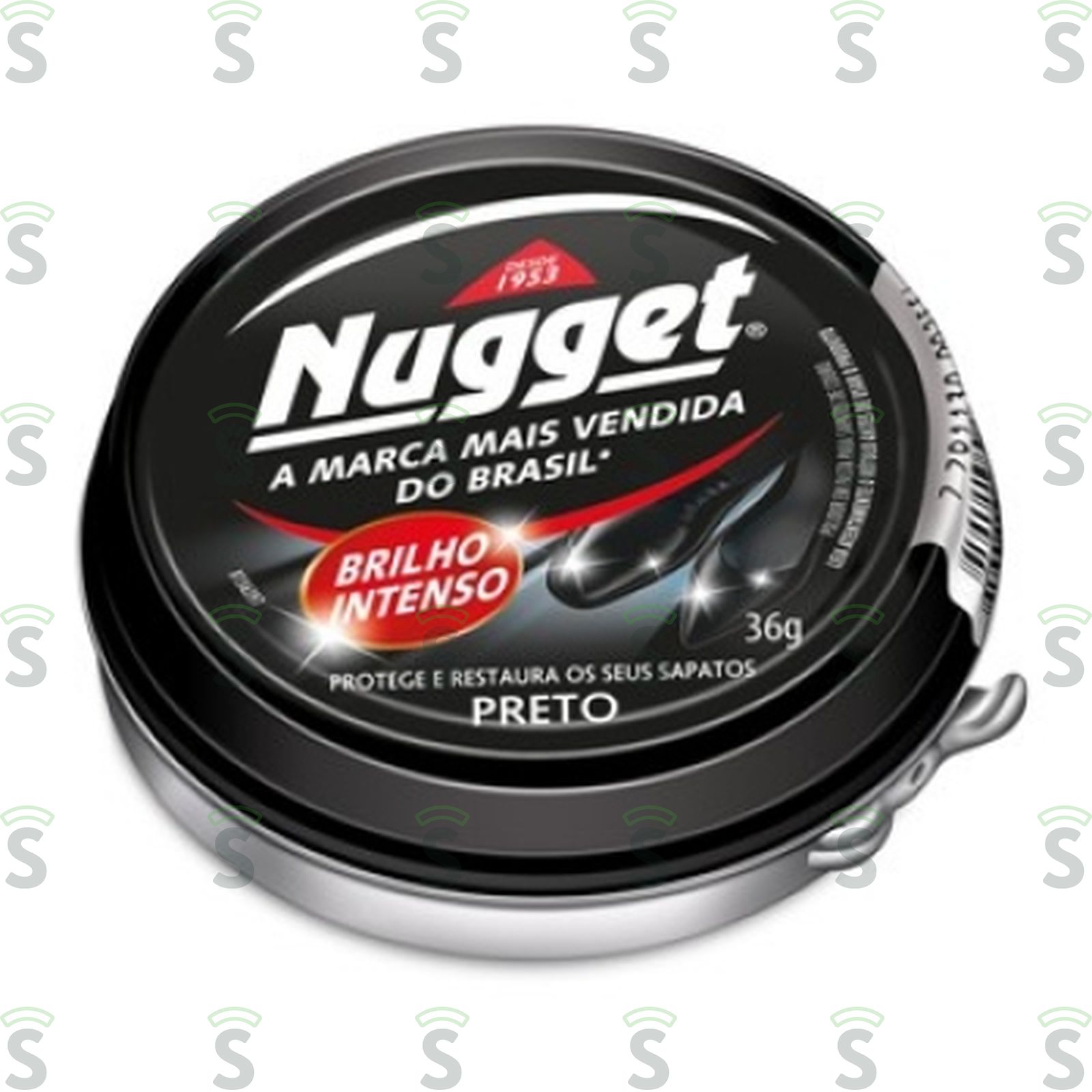 Cera Para Sapato em Pasta Nugget Preto 36G