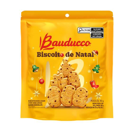 Biscoito Bauducco Natalino C/Lascas Chocolate 90g