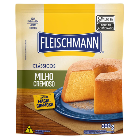 Mistura para Bolo Fleischmann 390g - Cremoso - Milho