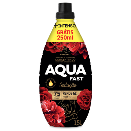 AMACIANTE AQUAFAST CONCENTRADO VERMELHO SEDUÇÃO LEVE 1,500L PAGUE 1,250L