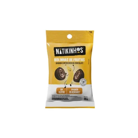 BOLINHA BANANA CREME CHOCOLATE 30G - NATIKOS