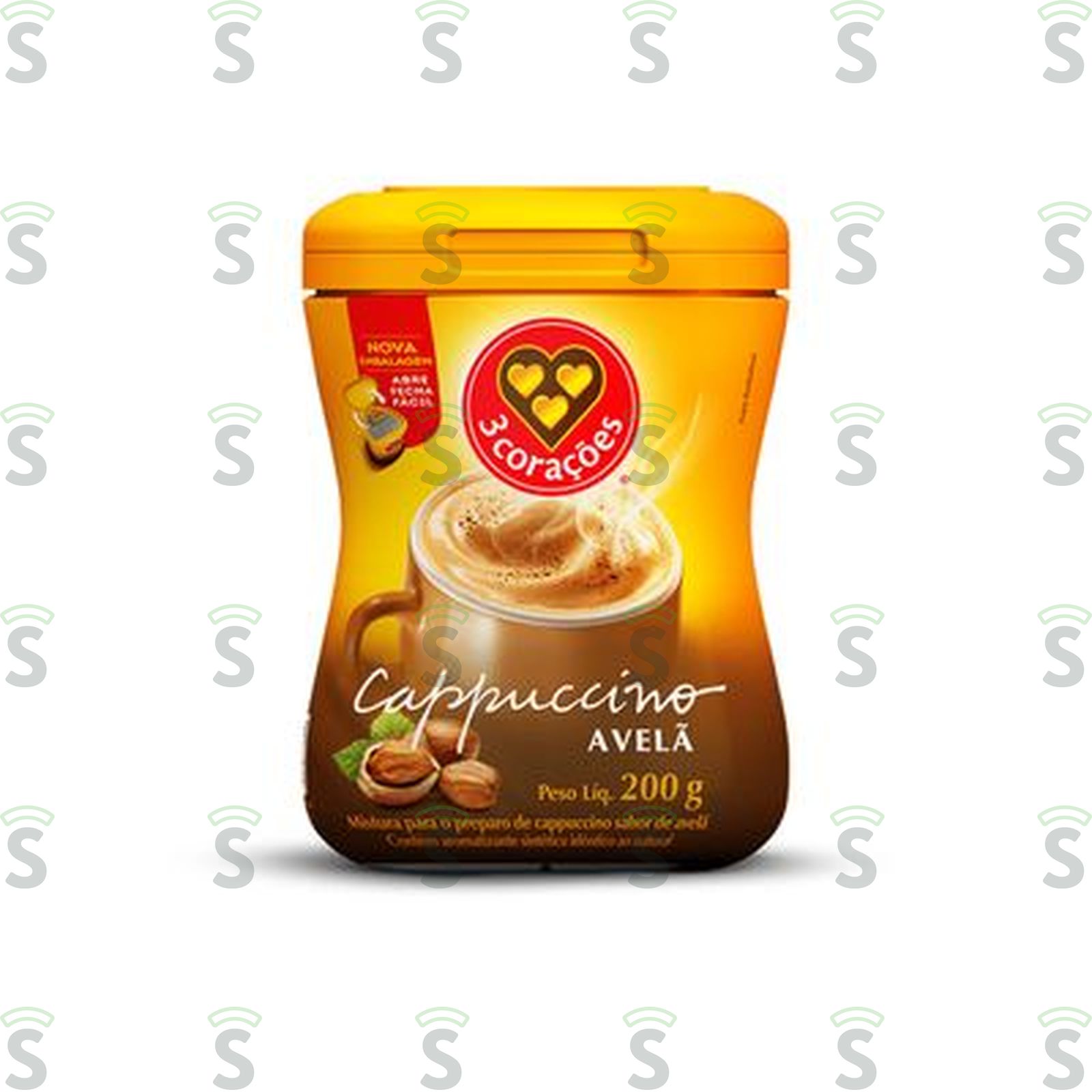 Cappuccino Solúvel 3corações Avelã  Pote 200gr
