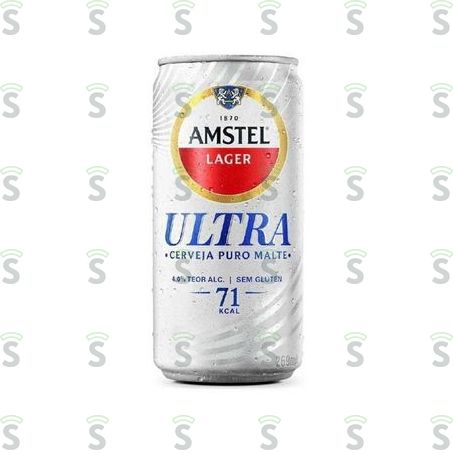  Cerveja Lager Amstel Ultra Puro Malte Sem Glúten Lata 269ml - Pacote Com 12un - 3.2lt