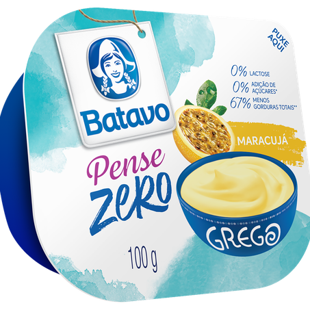 Iogurte batavo grego pense zero maracujá pote 100g