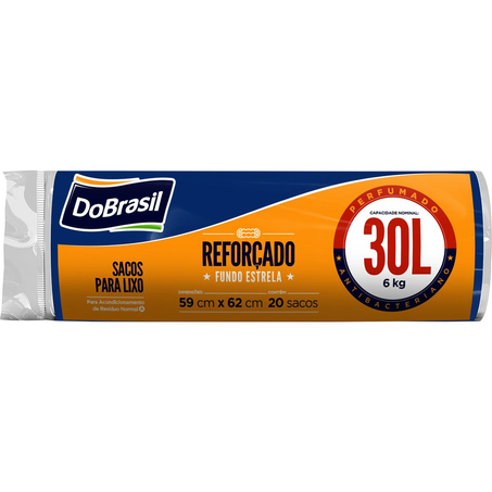 Saco para Lixo Casafort ou DoBrasil 30 Litros - Perfumado - Azul