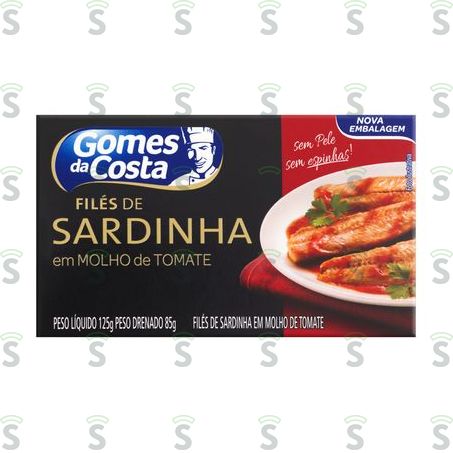  Sardinha Gomes da Costa Filé Em Molho de Tomate Lata 125g