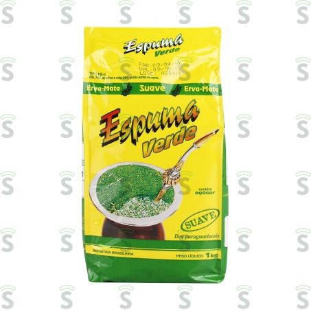  Erva Mate Suave Espuma Verde Contém Açúcar Pacote 1kg