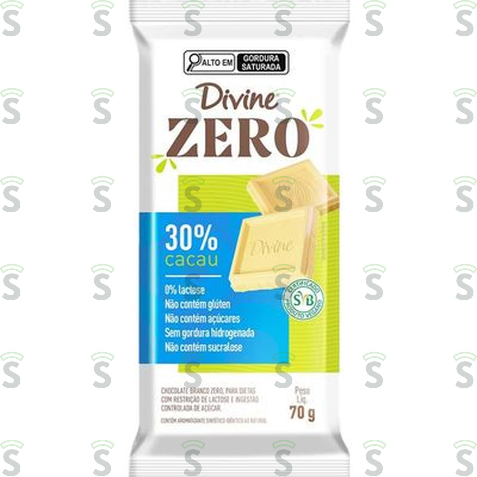 CHOC ZERO DIVINE 70G 30% CACAU
